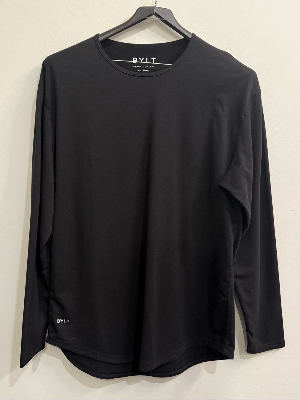 BYLT Basics: Drop-Cut Long Sleeve: BYLT Signature - Black - XL